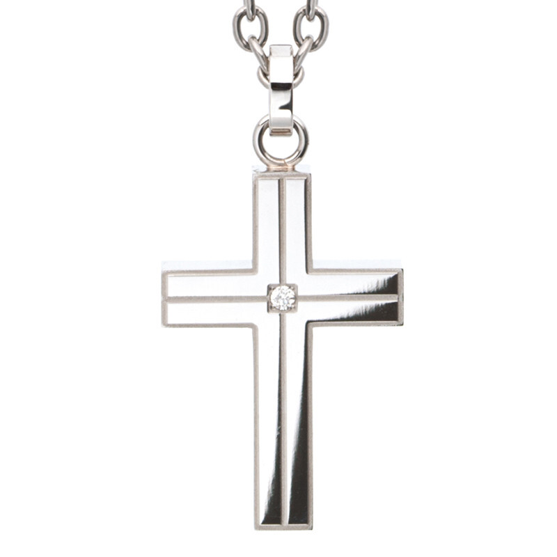 Stainless Steel Linecross Cremation Jewelry Keepsake Urn for Human Ashes Pendant