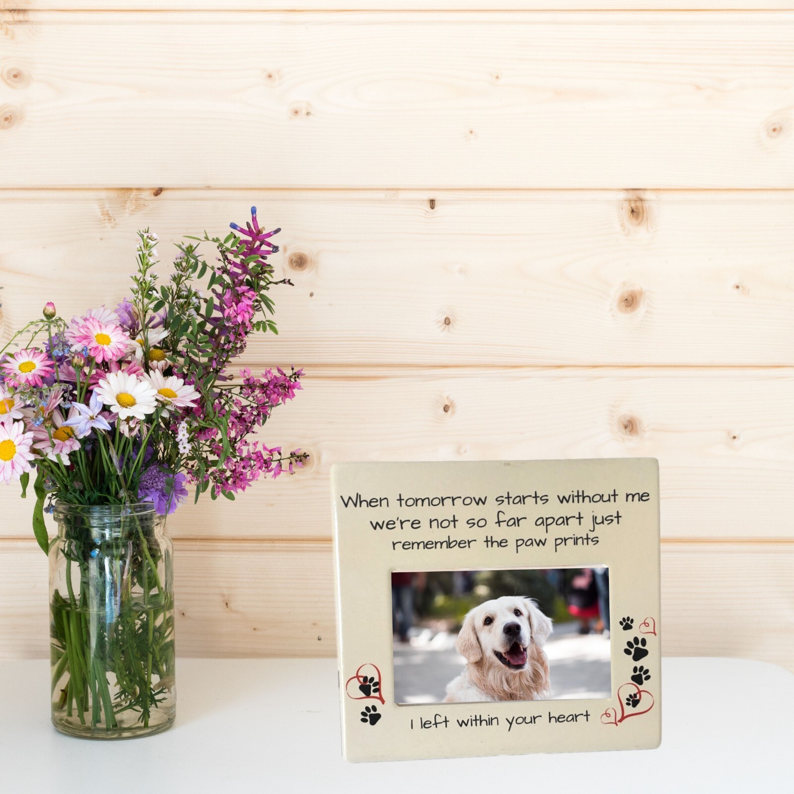 Pet Memorial Photo Frame – When Tomorrow Starts Without Me Sentiment #2379