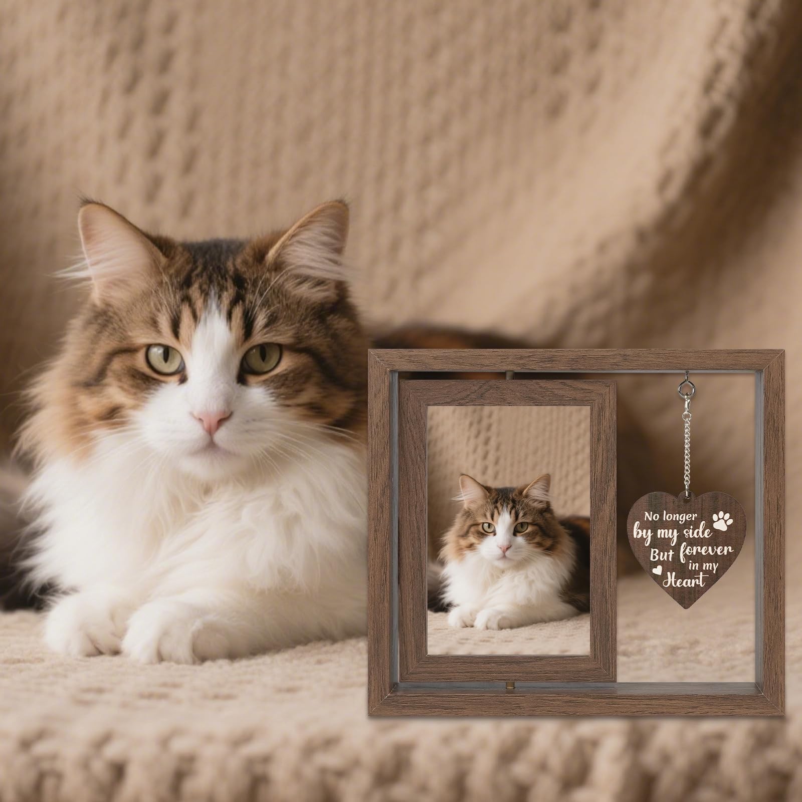 Aurlova Pet Memorial Gifts For Loss Of Dog 4X6 Rotating Wooden Picture Frame