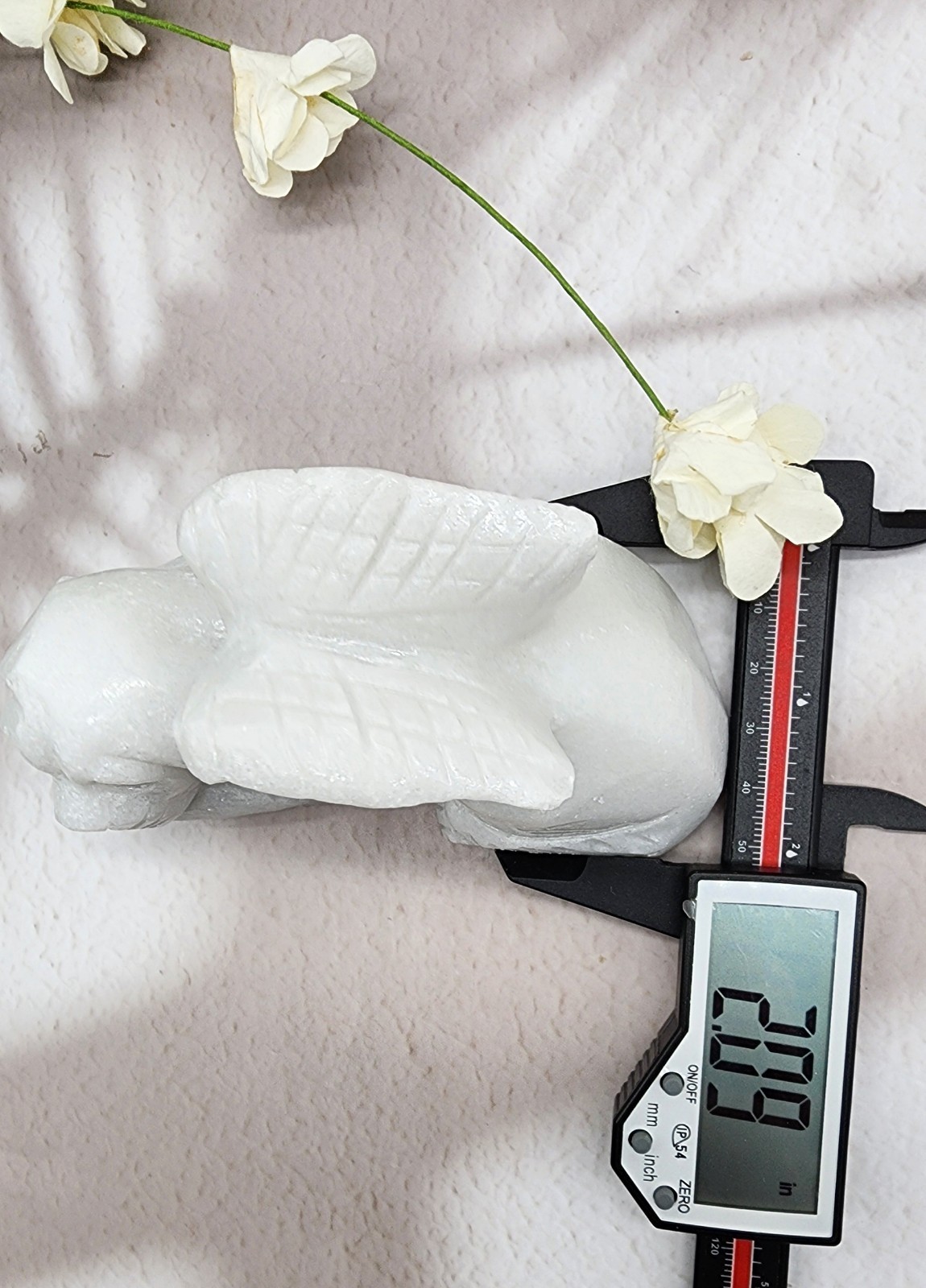 White Jade, Winged Angel Dog, Pet Memorial, Pet Loss Gift, Gemstone Carving