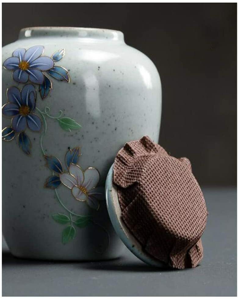 10.2cm Funeral Urn Hand-Painted Daisies Portable Cremation Urn Adult Gray Urn