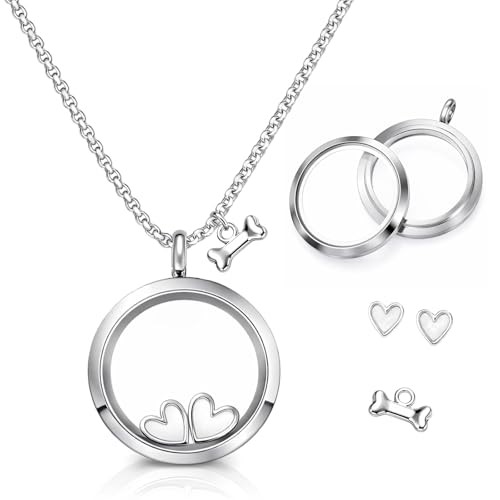 Transparent Glass Pet Fur Keepsake Necklace – Stainless Steel Urn Necklace