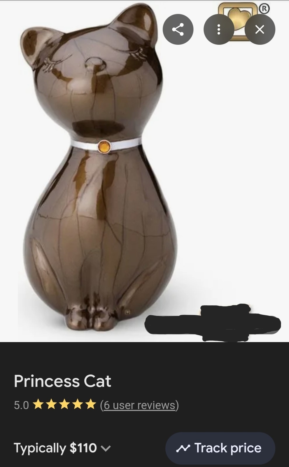 Bronze Cat Urn For Pet Ashes Hand Applied Resin Over Metal Cat Statue