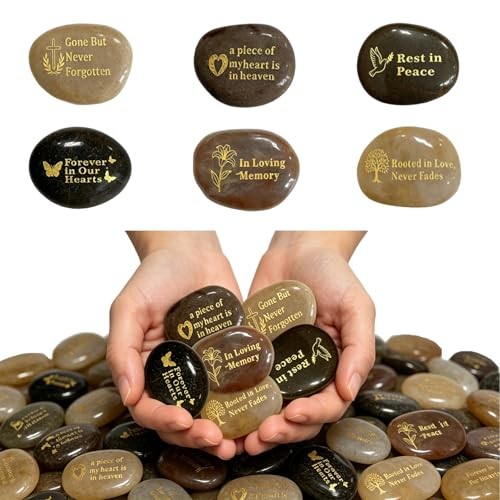 Pcs 1.97 Inches Memorial Stones for Loved Ones, Celebration of Life Ideas 60