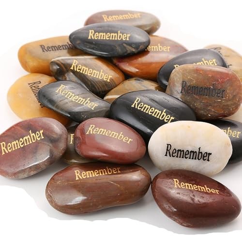 50PCS Remember Stones Encouragement Engraved Rocks of Remembrance Memorial
