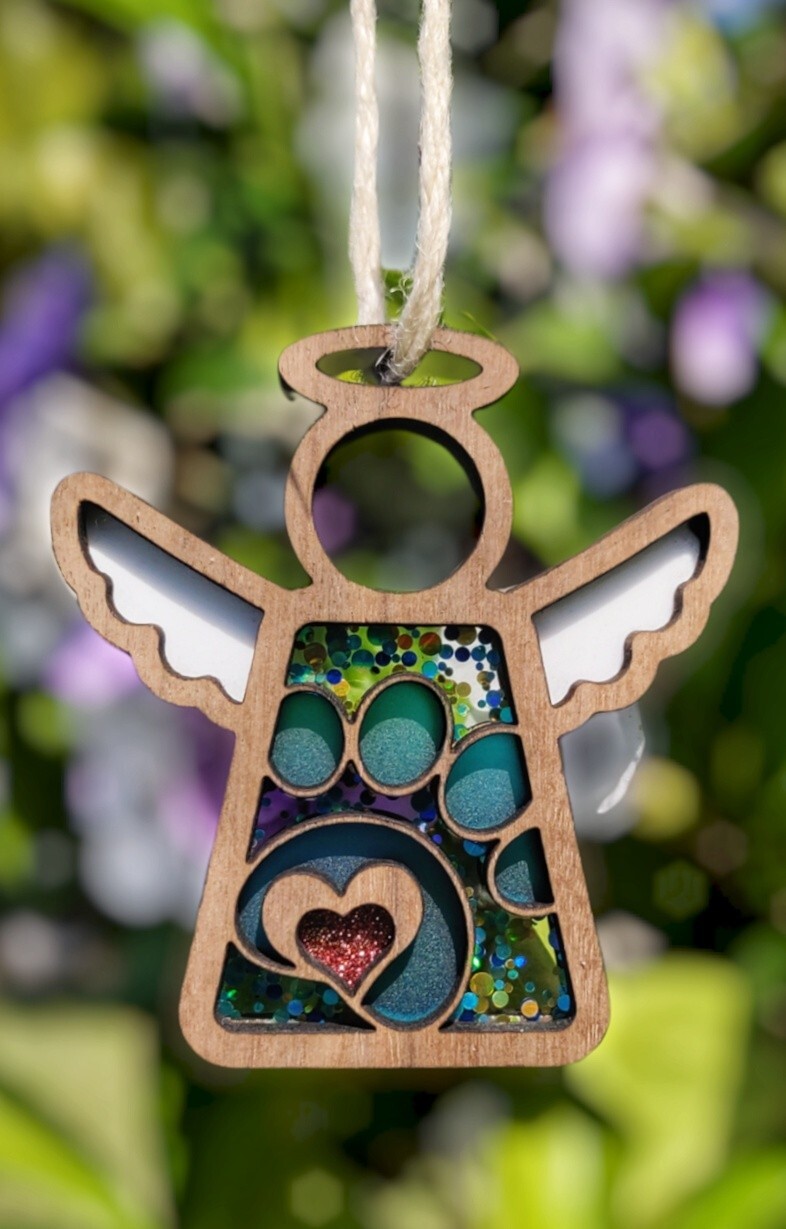 Angel Wing Dog Paw Memorial Ornament | Pet Memorial | Pet Loss
