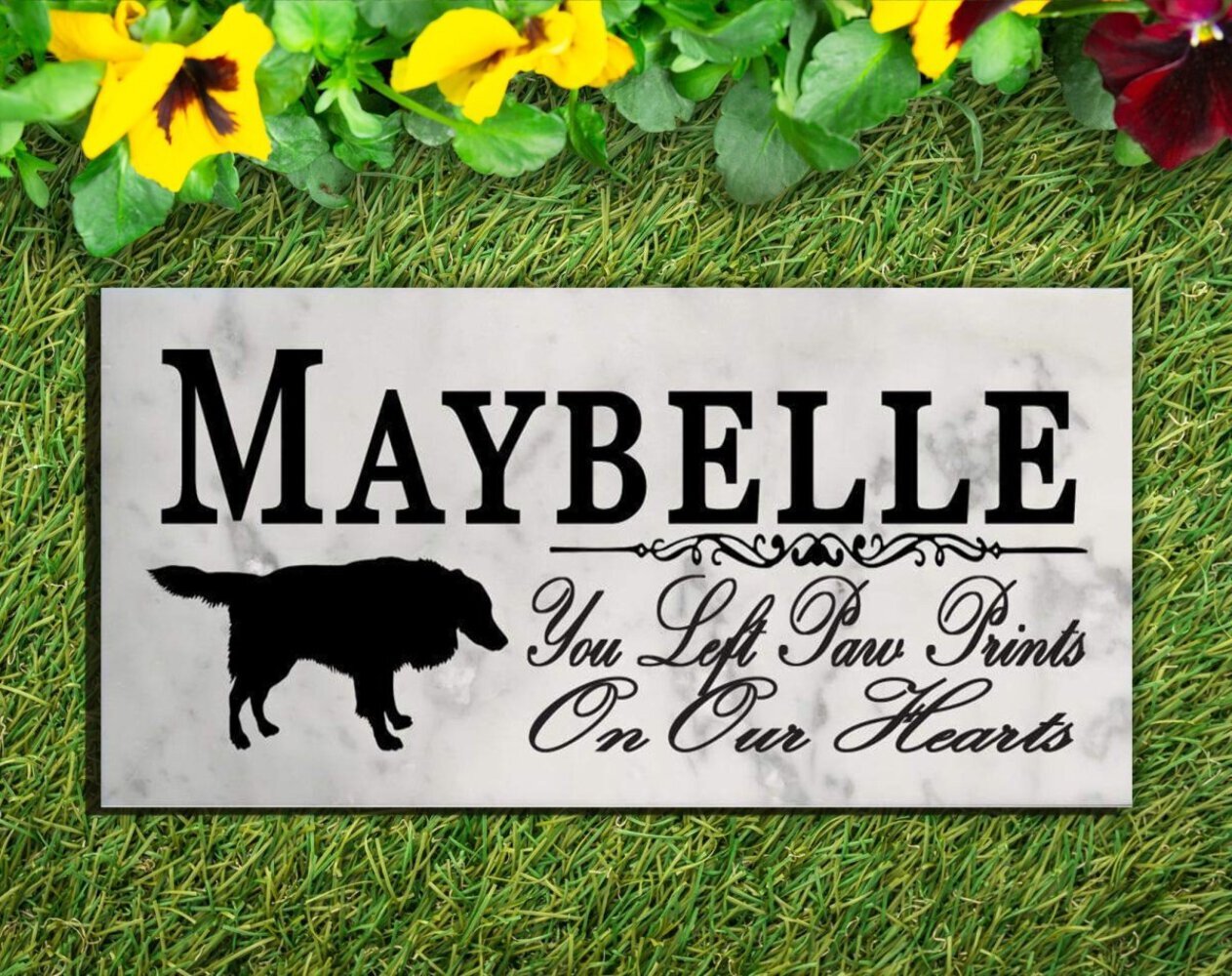 Border Collie Memorial Marble Stone Plaque Personalized Pet Dog Garden Rock or G