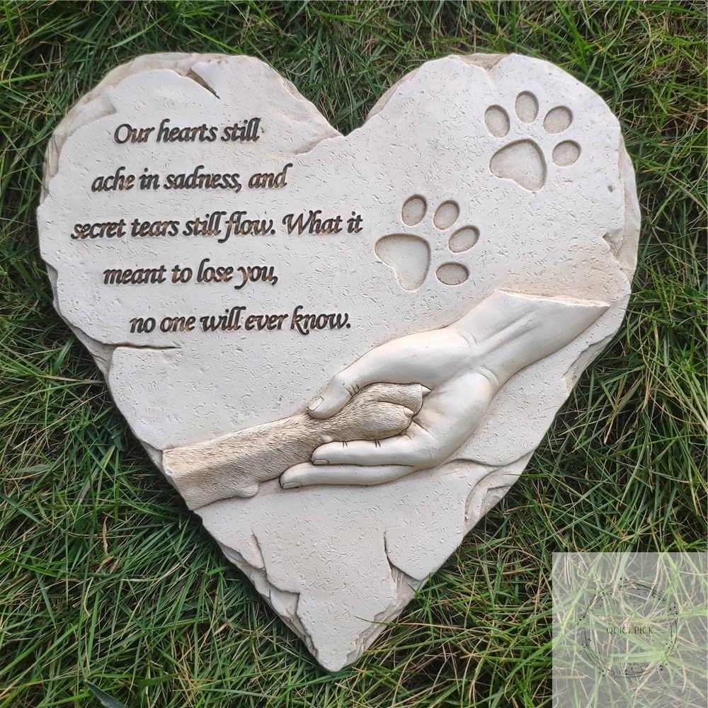 Heart Shaped Pet Dog Memorial Stones Grave Markers, Pet Dog Headstones Memorial