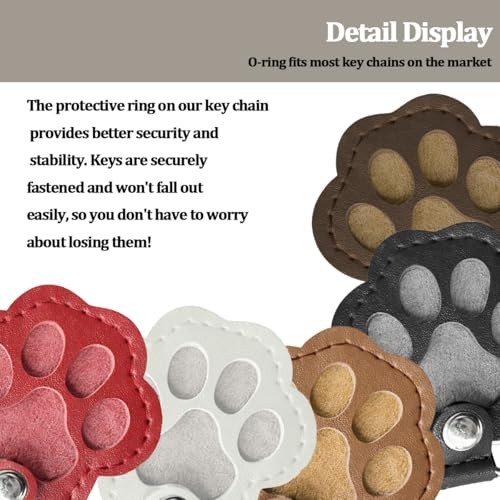 5PCS Pet Paw Car Keychain, Pet Hair Memorial Key Holder for Collecting Dog &
