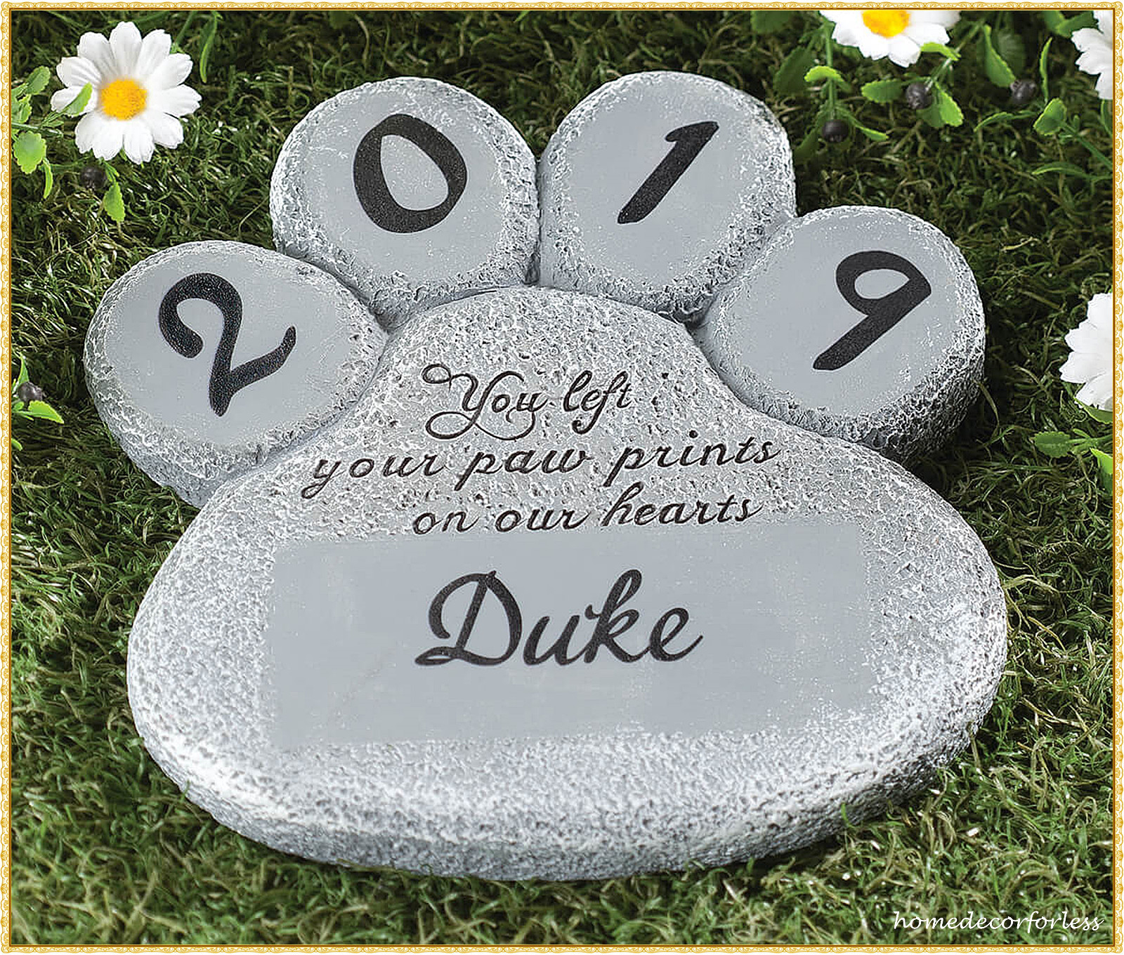 PERSONALIZED Paw Print Dog Cat Pet Memorial Grave Marker Garden Stepping Stone