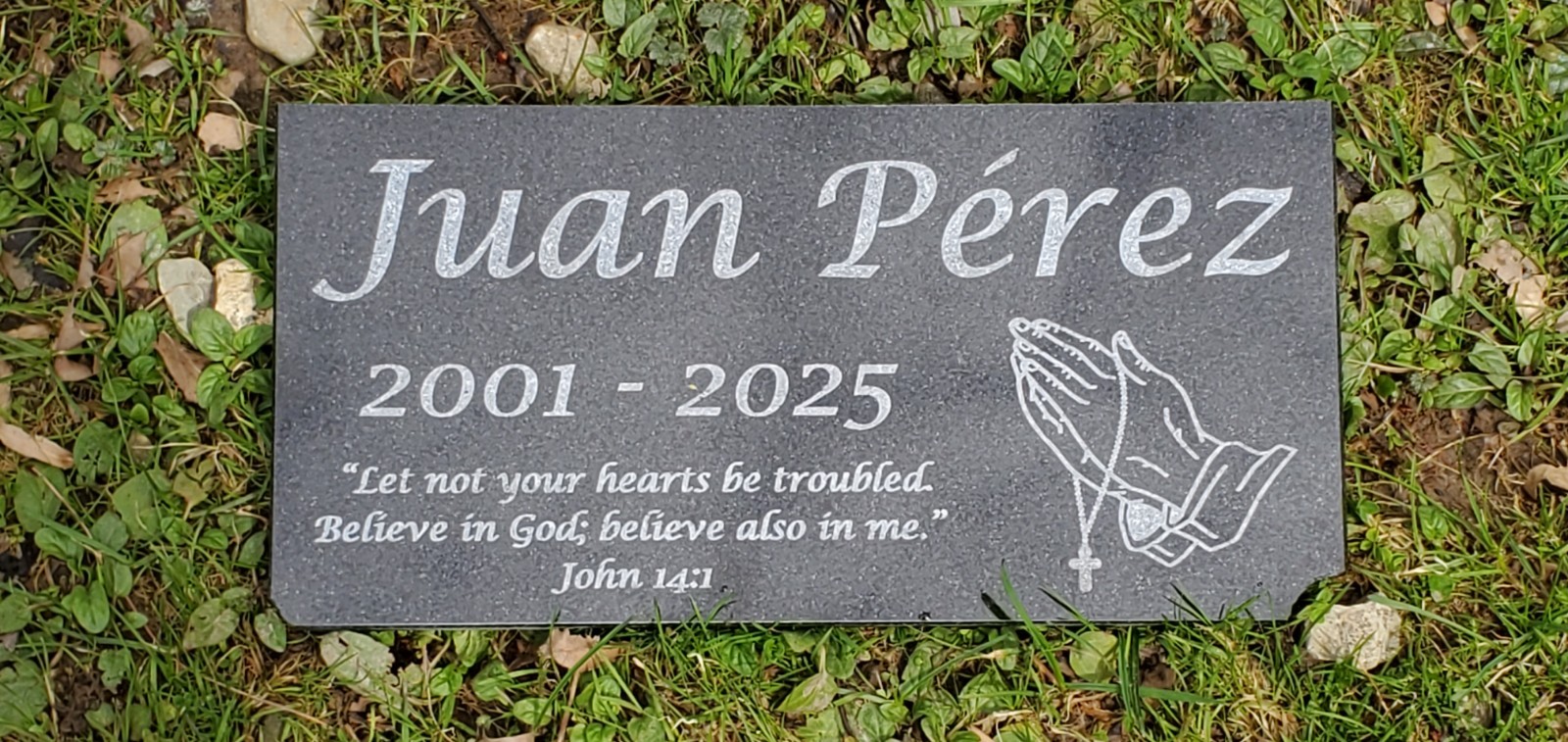 Loved One Memorial Grave Marker Headstone Garden Granite Stone Burial Plaque t10
