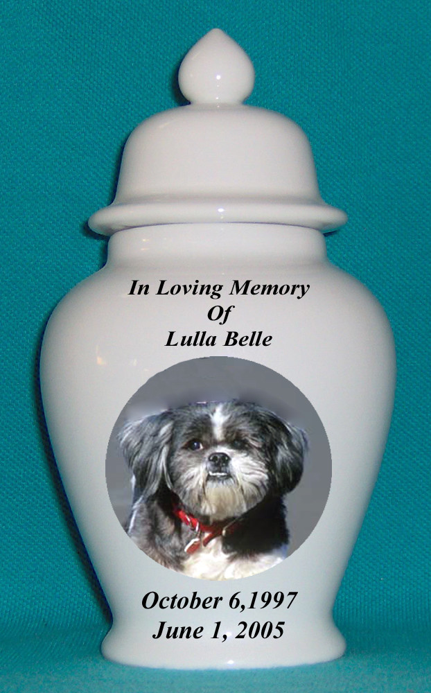 8″ Photo Picture Pet Dog Cat Cremation Memorial Urn Personalized