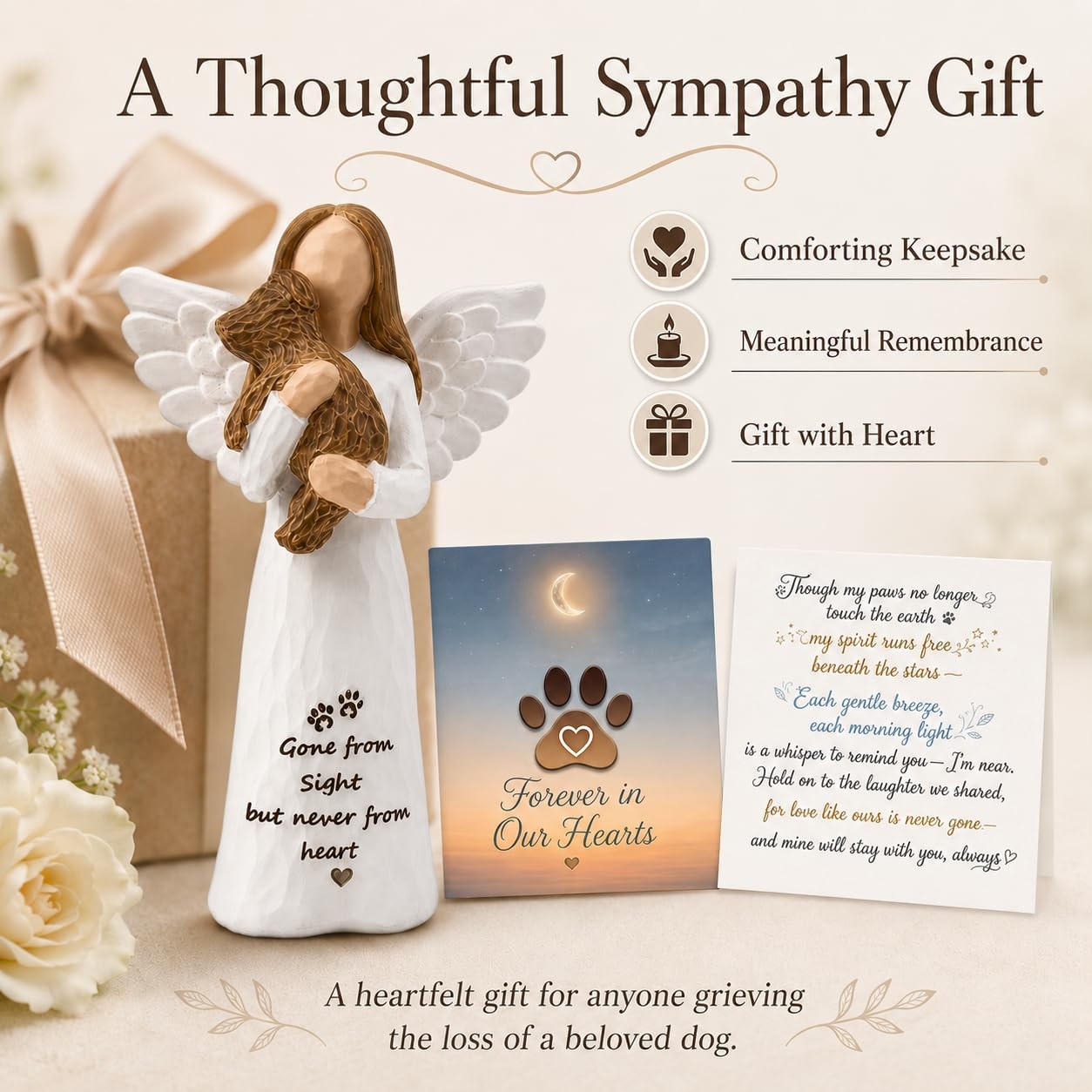 Dog Memorial Gift for Loss of Dog, Pet Loss Sympathy Gifts, in Memory Angel F…