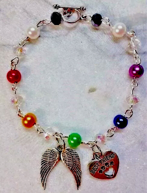 Pet Remembrance Bracelet/Urn Marker Hand made in the USA- Rainbow Dogs/Cats