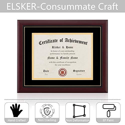 Picture Frame – Classic Cherry Wood, 11×14&8.5×11 with mat Velvet Mat,Black