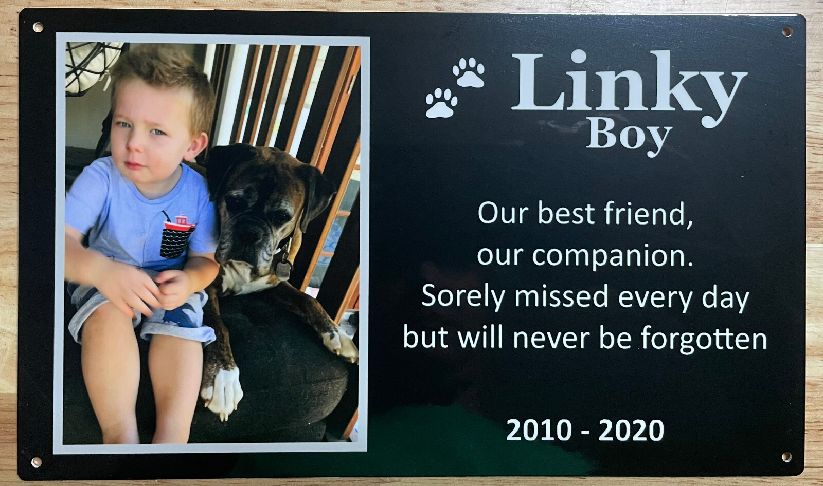 Photo Plaque Personalised Memorial (Duraluxe) 150mm x 100mm