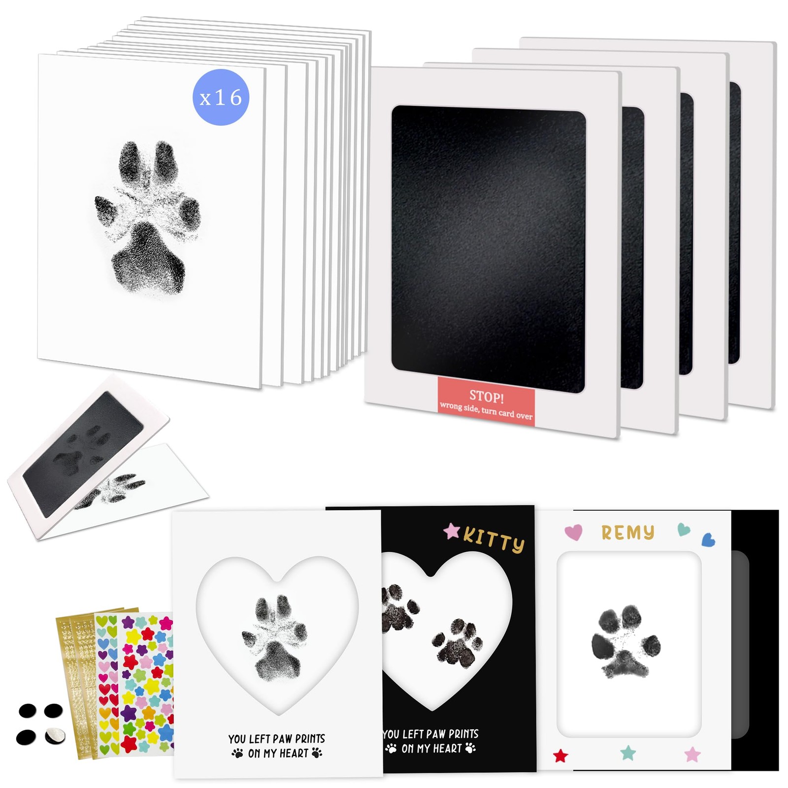 Paw Print Kit,Clean Touch/Inkless Ink Pad for Dog/Cat Pawprints,Paw Print Sta…