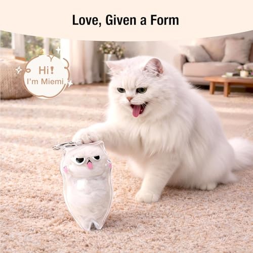 Cat Hair Keepsake Keychain, Pet Fur & Ashes Storage Pendant, Transparent Basic