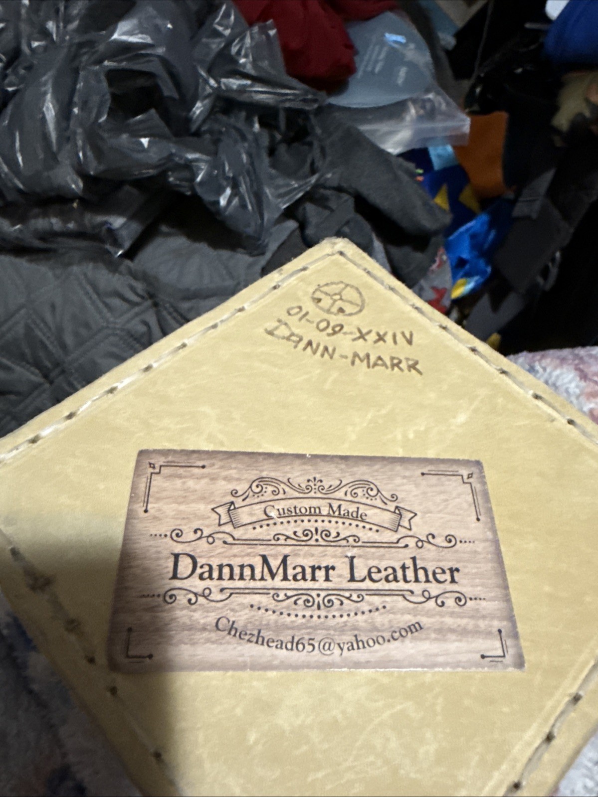 8” Square All Leather Box For Pet Ashes