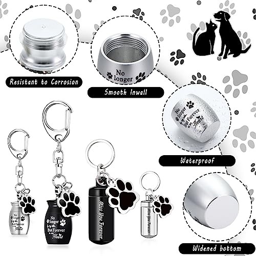4 Pcs Pet Ashes Keepsake Keychain for Dog Urn with 4 Pcs Filling