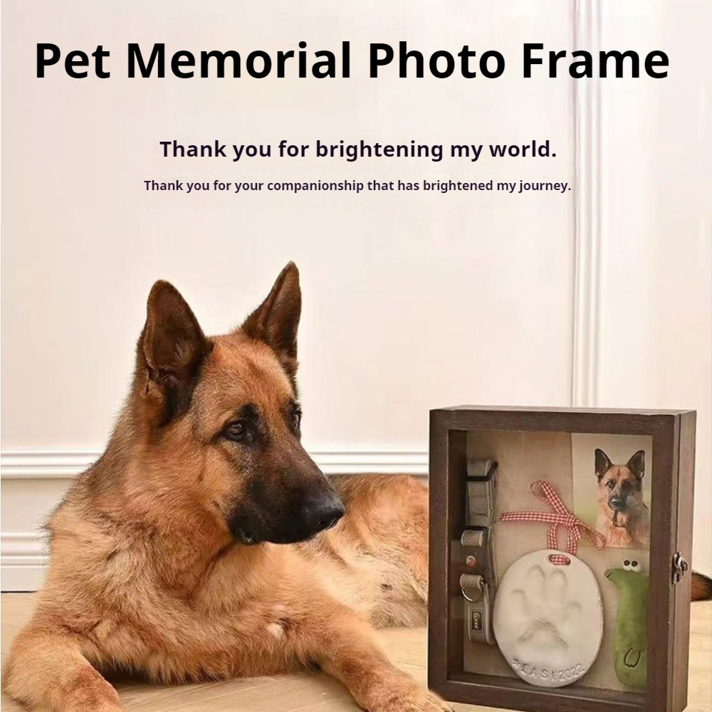 Natural Solid Handcrafted Elegant Classic Wooden Pet Growth Memorial Photo Frame