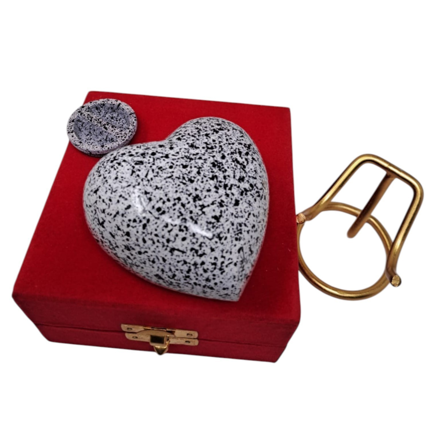 Mini Memorial Heart for Ashes Keepsake Cremation Urn Human Pet with Stand &Box