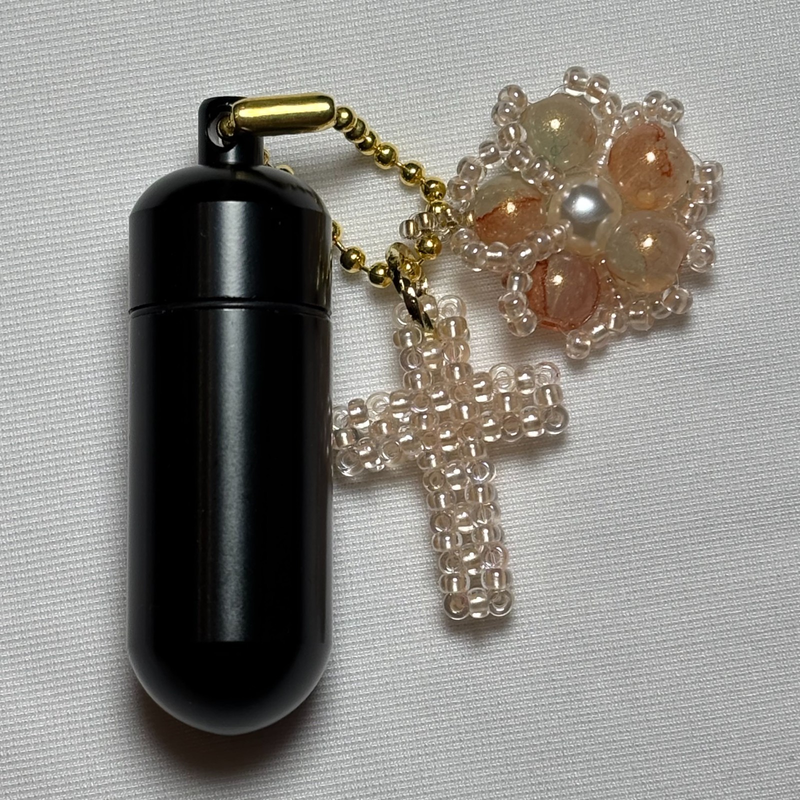 Cremation Ashes Keychain – Cremation Keepsake(pink cross and pink ornaments)