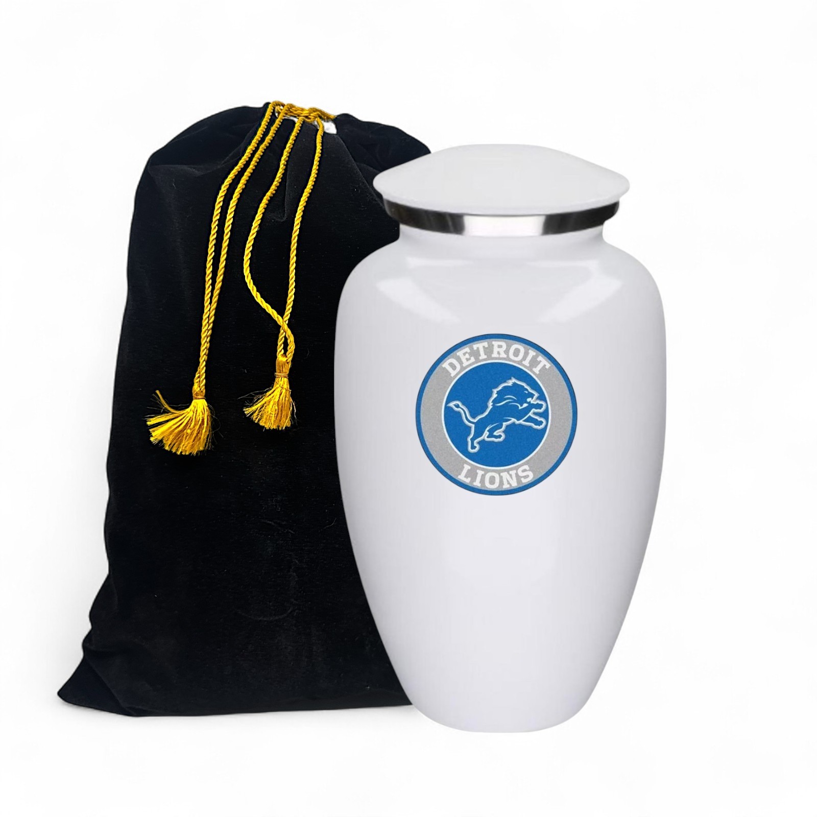 Detroit Lions Football Theme Cremation Urn for Adult Human Ashes w/Bag