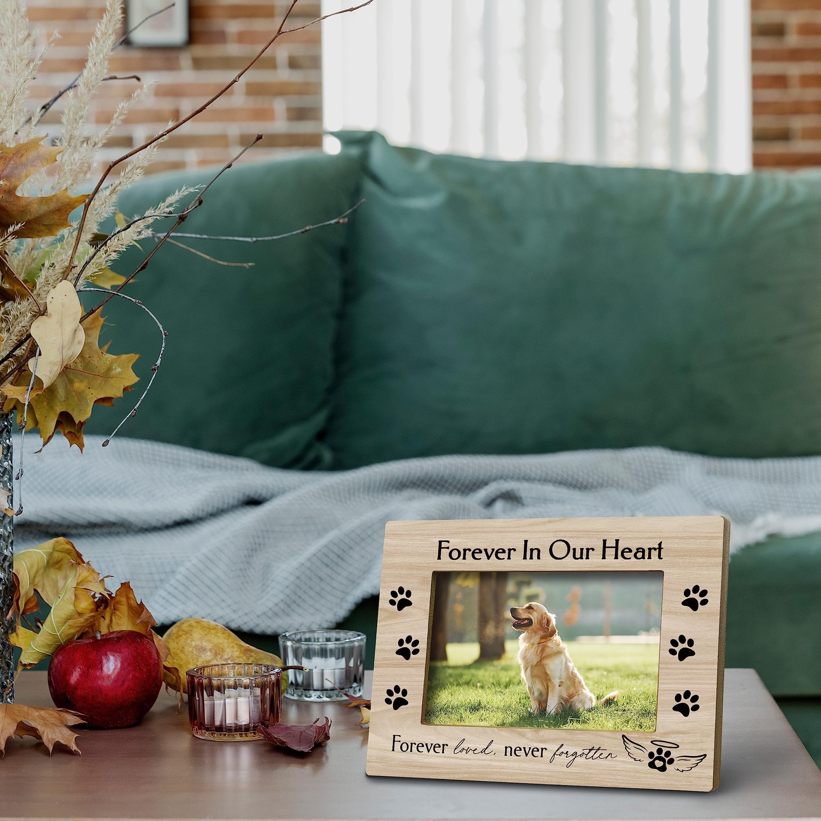 Forever in Our Heart Pet Memory Picture Photo Frame, Cat & Dog Memorial Pictu…