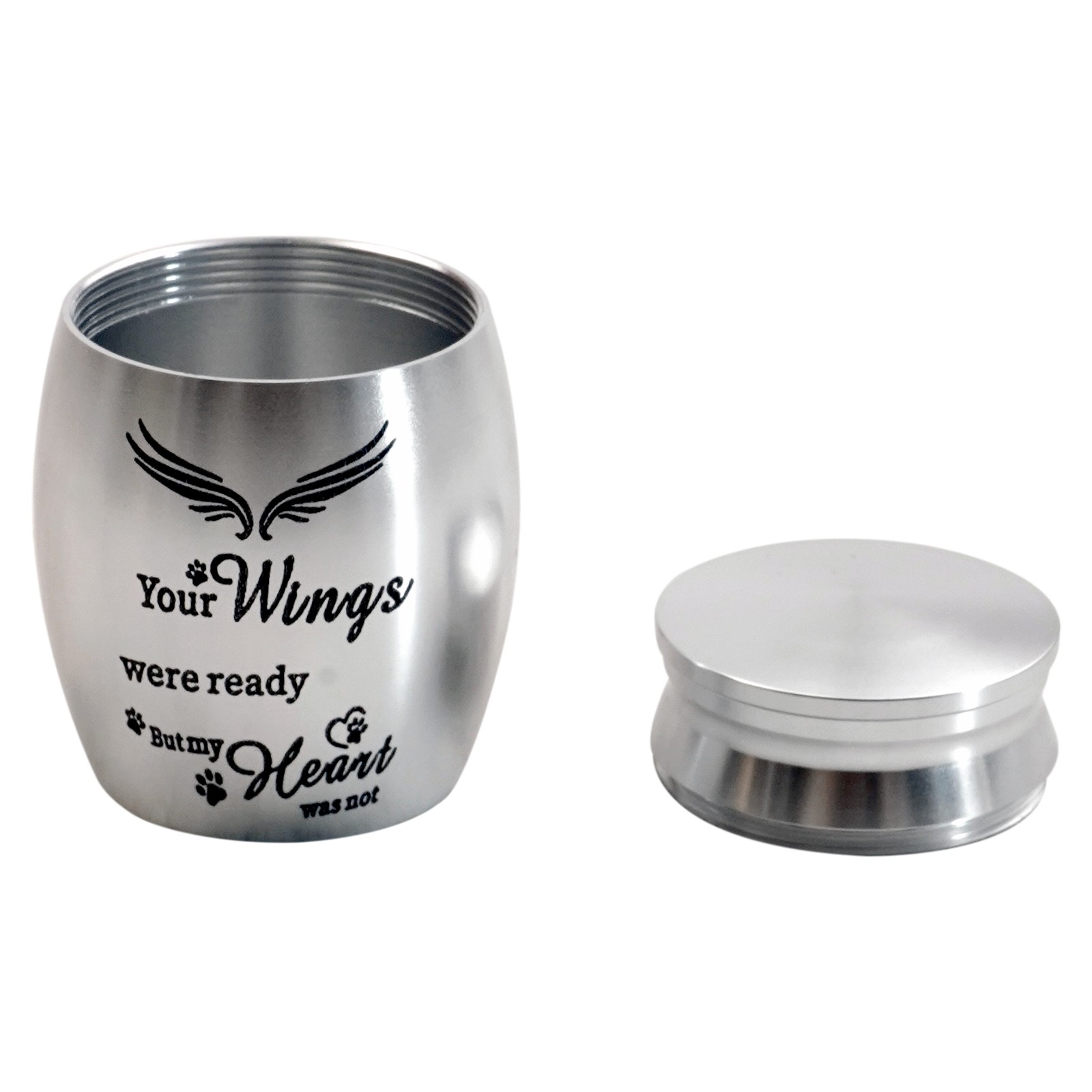 Mini Pet Memorial Small Urns 1.57 in for Dog Cat Ashes Stainless Steel (Silver)