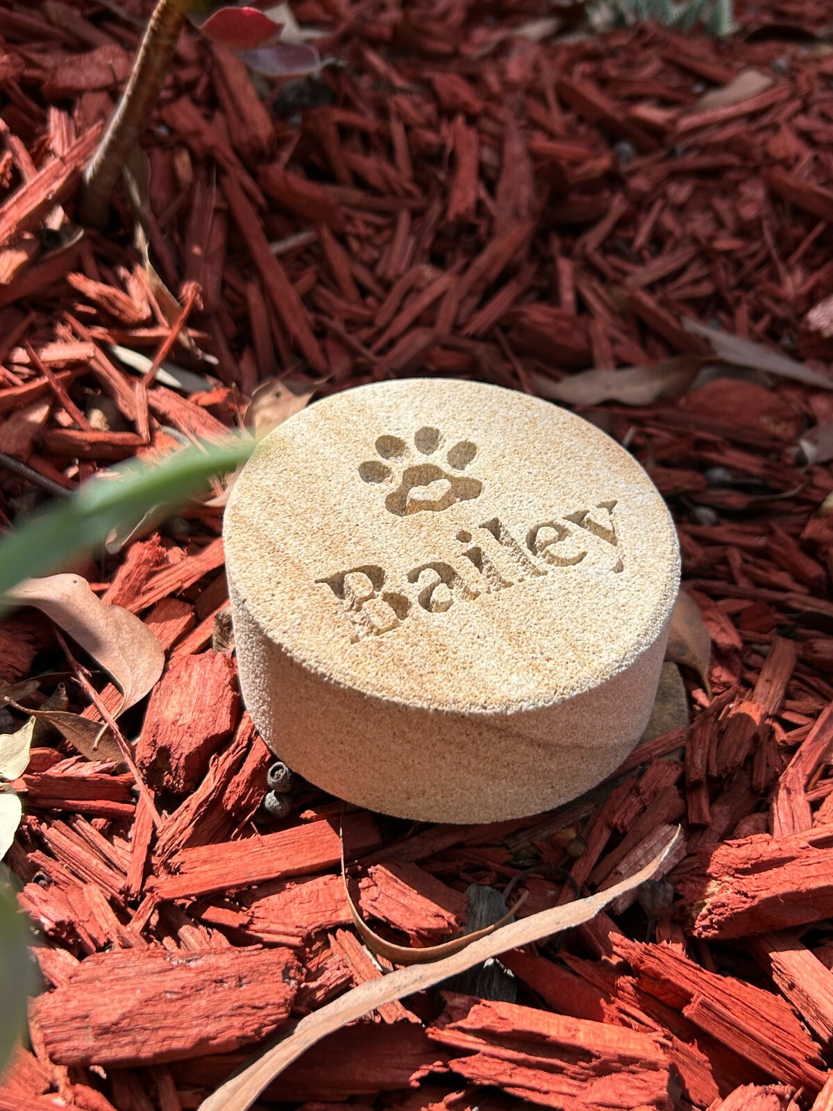 Memorial Keepsake for Pets Personalised Sand stone