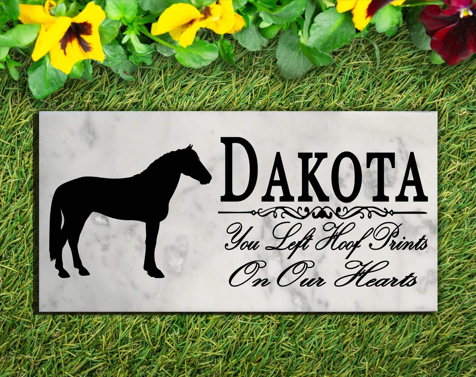 Horse Memorial Stone Equine Personalized Garden Marker Grave Marker for Outdoors