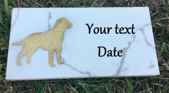 8 inch x 4 inch Pet Memorial Marble sign, Personalized Engraved Marble