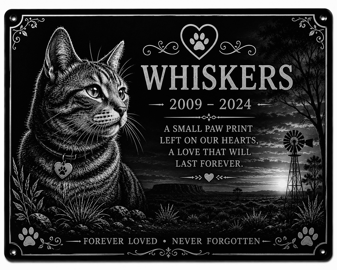 Personalised Pet Memorial Plaque Custom Photo Engraved Aluminium Dog Cat Horse