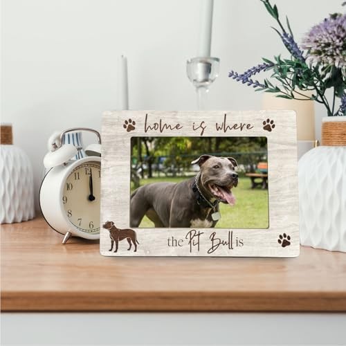 Picture Frame – Gifts for Women Wooden Photo Frame 4×6, Pitbull Dog Pit Bull