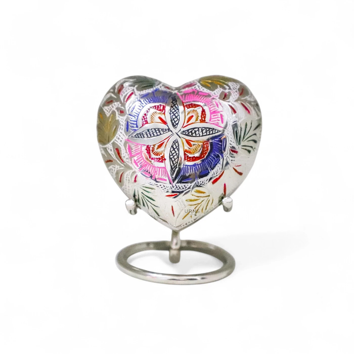 Satori Mosaic Heart Brass Keepsake Urn – Artistic Memorial for Cherished Ashes