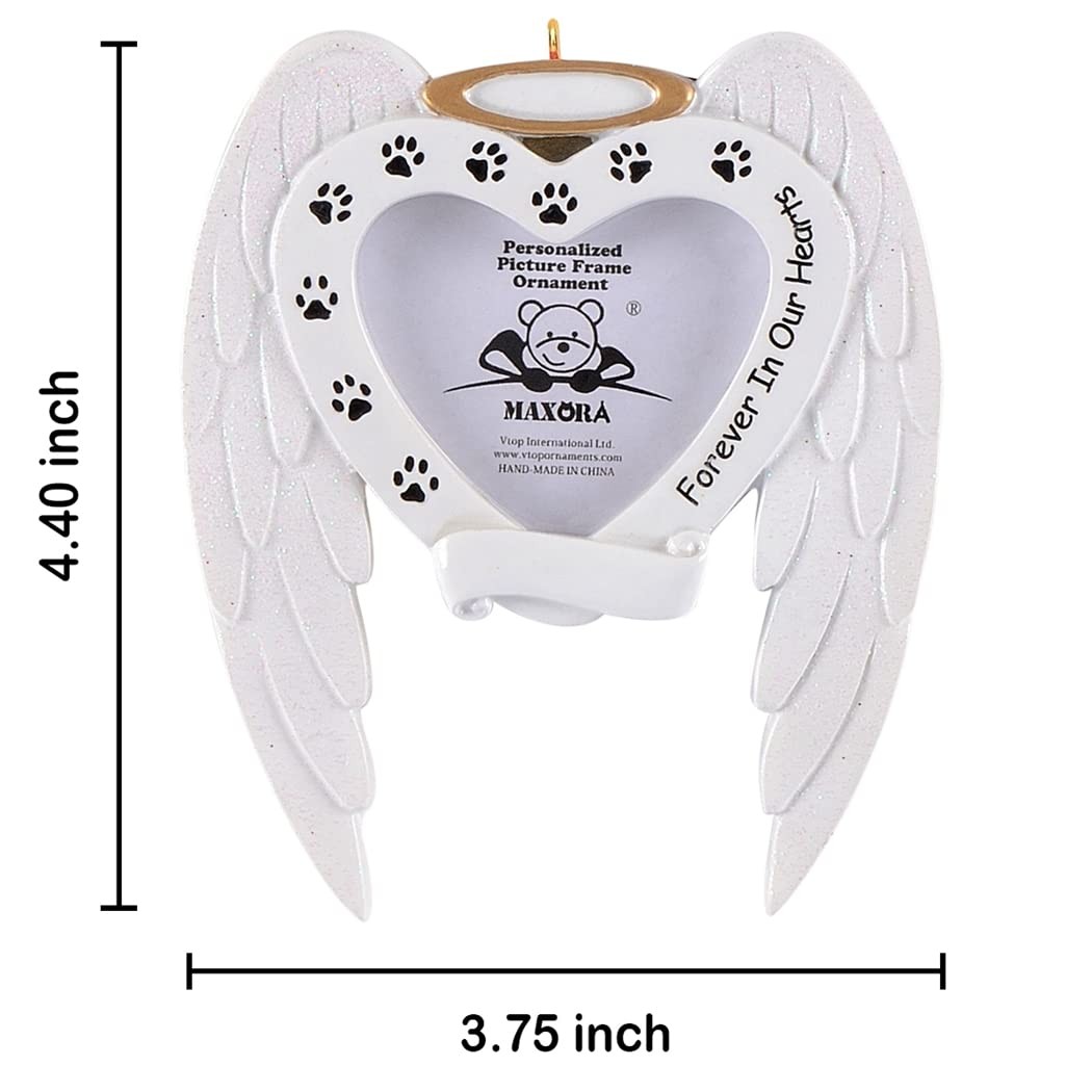 Dog Memorial Photo Frame Ornament – Personalized Forever in Our Heart Dog Orn…