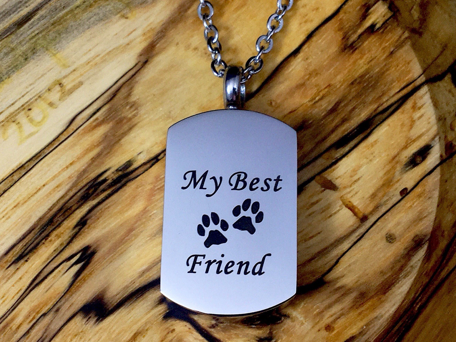 My Best Friend Paws Cremation Urn Necklace for Ashes Dog Pet Cat Memorial Gift