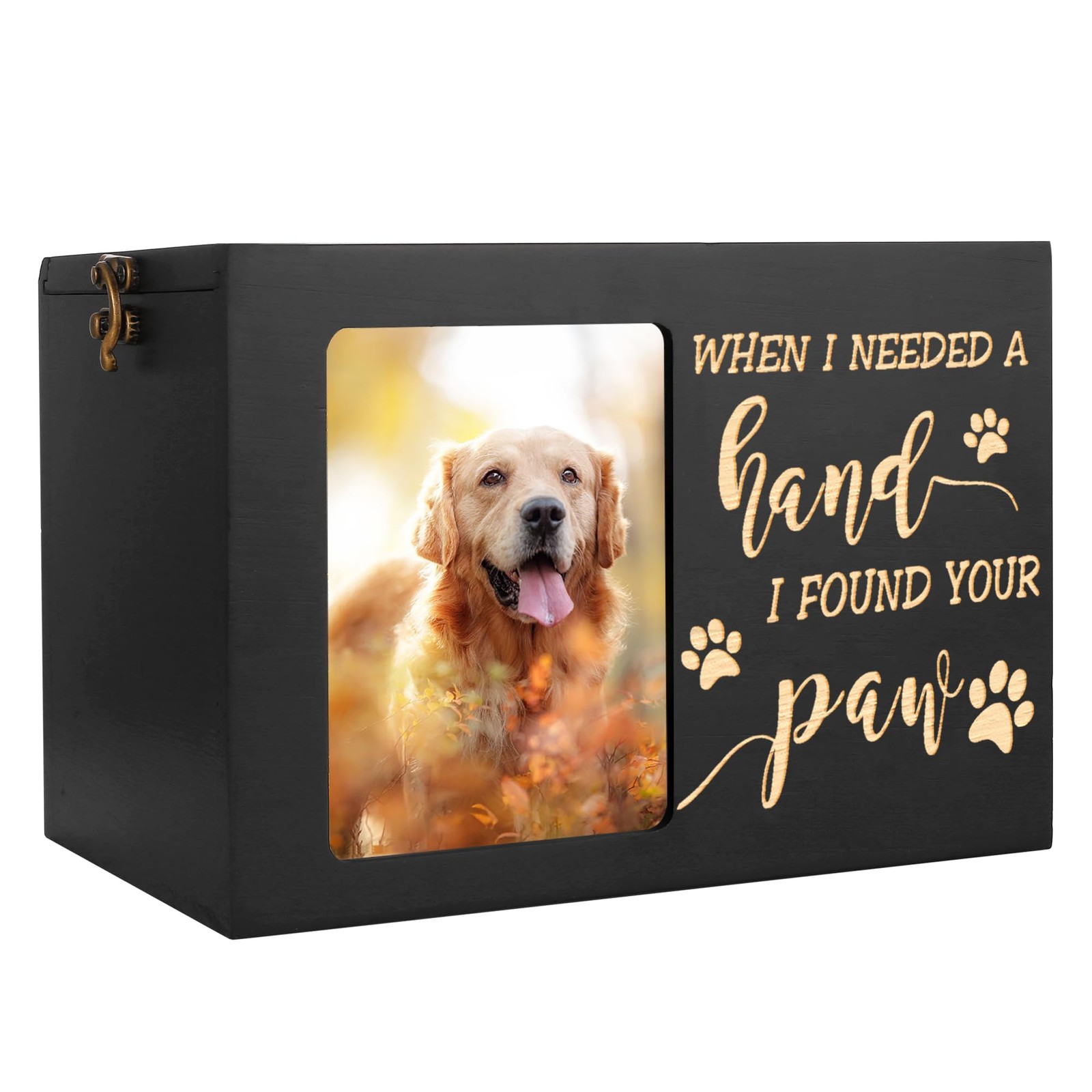 Large Pet Cremation Urn with Photo Frame – Dog Cat Ashes Memorial Box