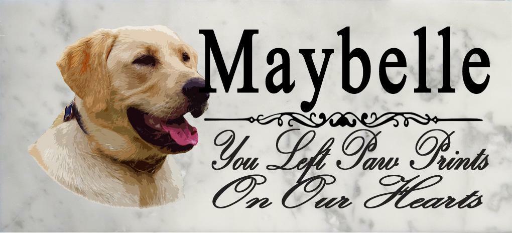 Customized Yellow Lab Memorial Stone Dog Grave Marker Pet Labrador Garden