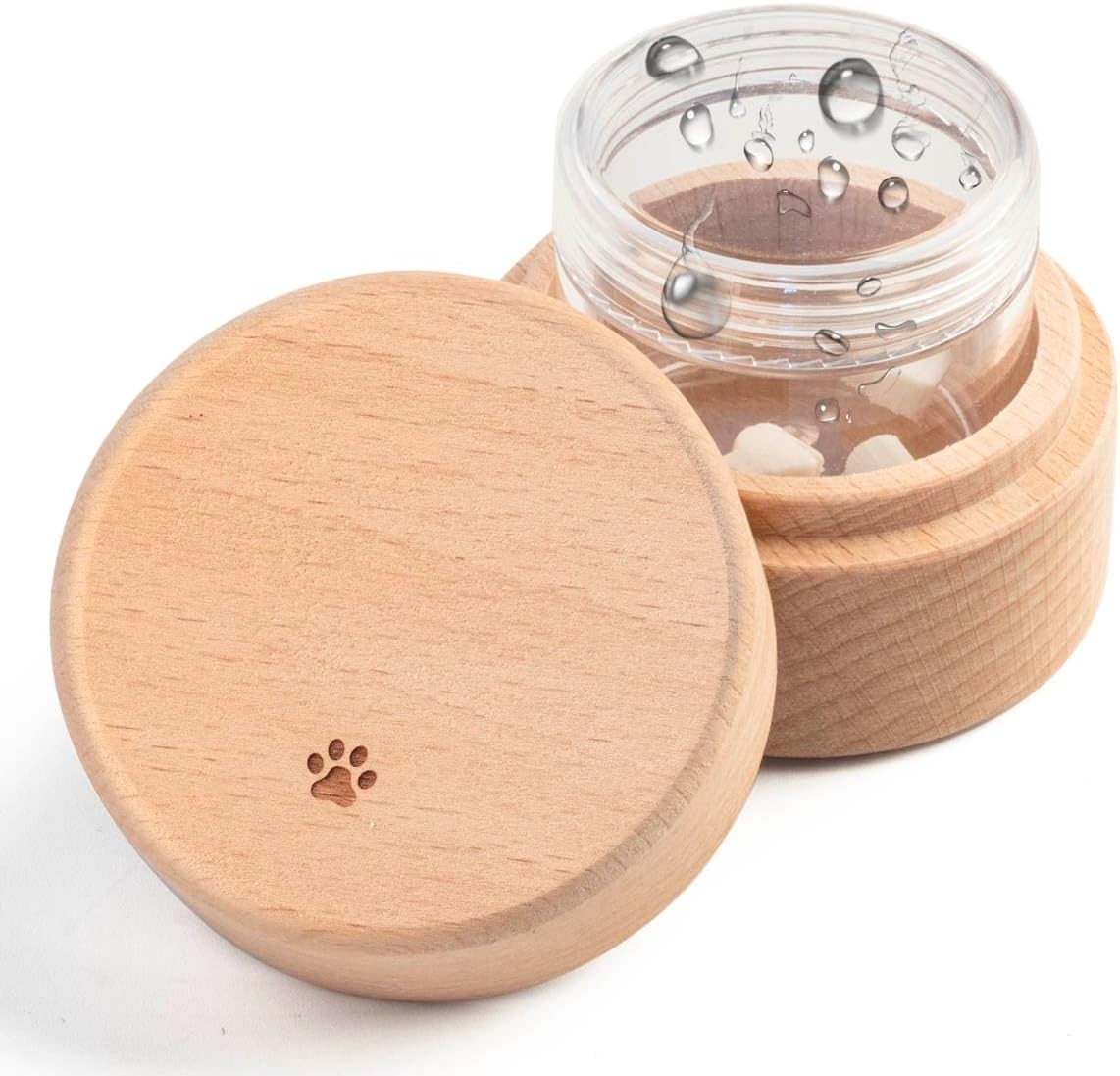 Pet Memorial Mini Urn with Acrylic Box – Stylish Wooden Keepsake for Dog & Ca…