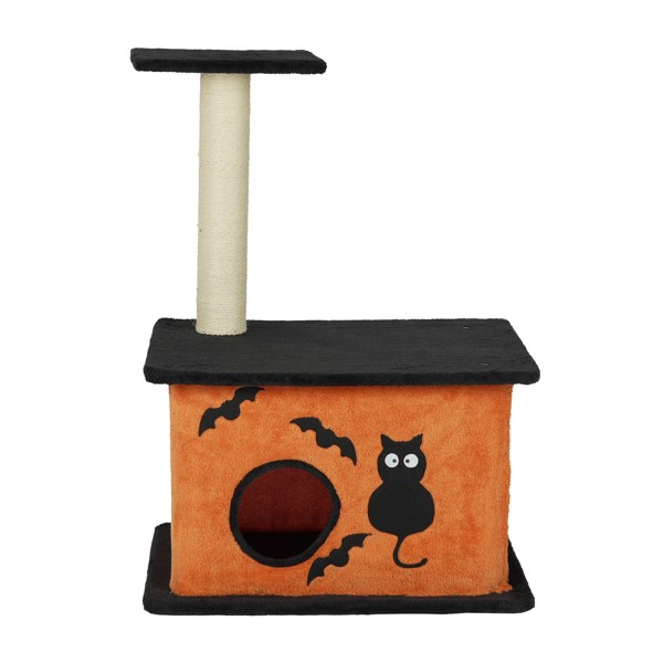 Halloween Cat Tree, Cat Tower Cat Tree For Indoor Cats With Spacious Cat Condo,