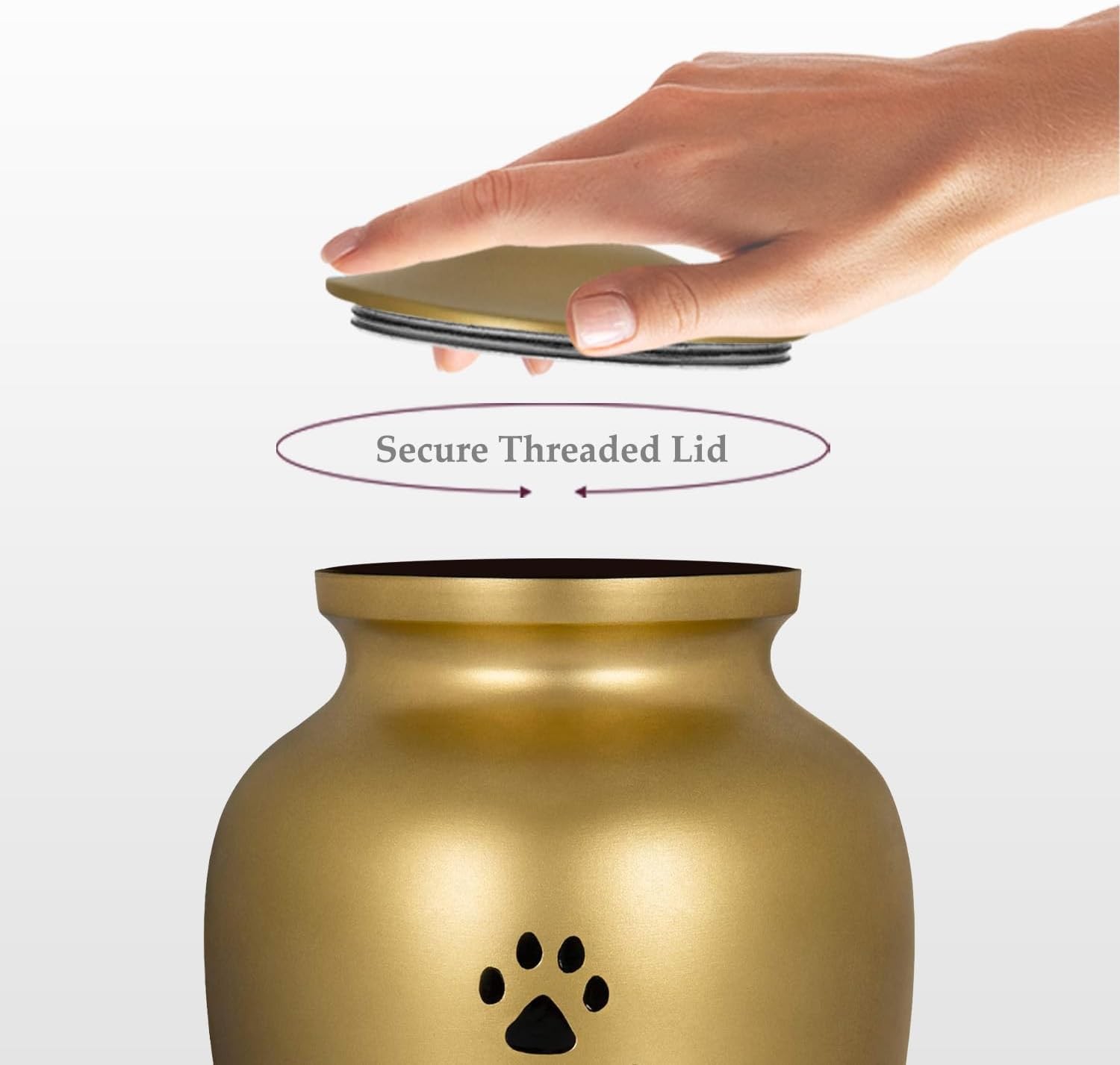 Trupoint Memorials Large Pet Urn for Dogs and Cats Ashes, Paws Print Gold