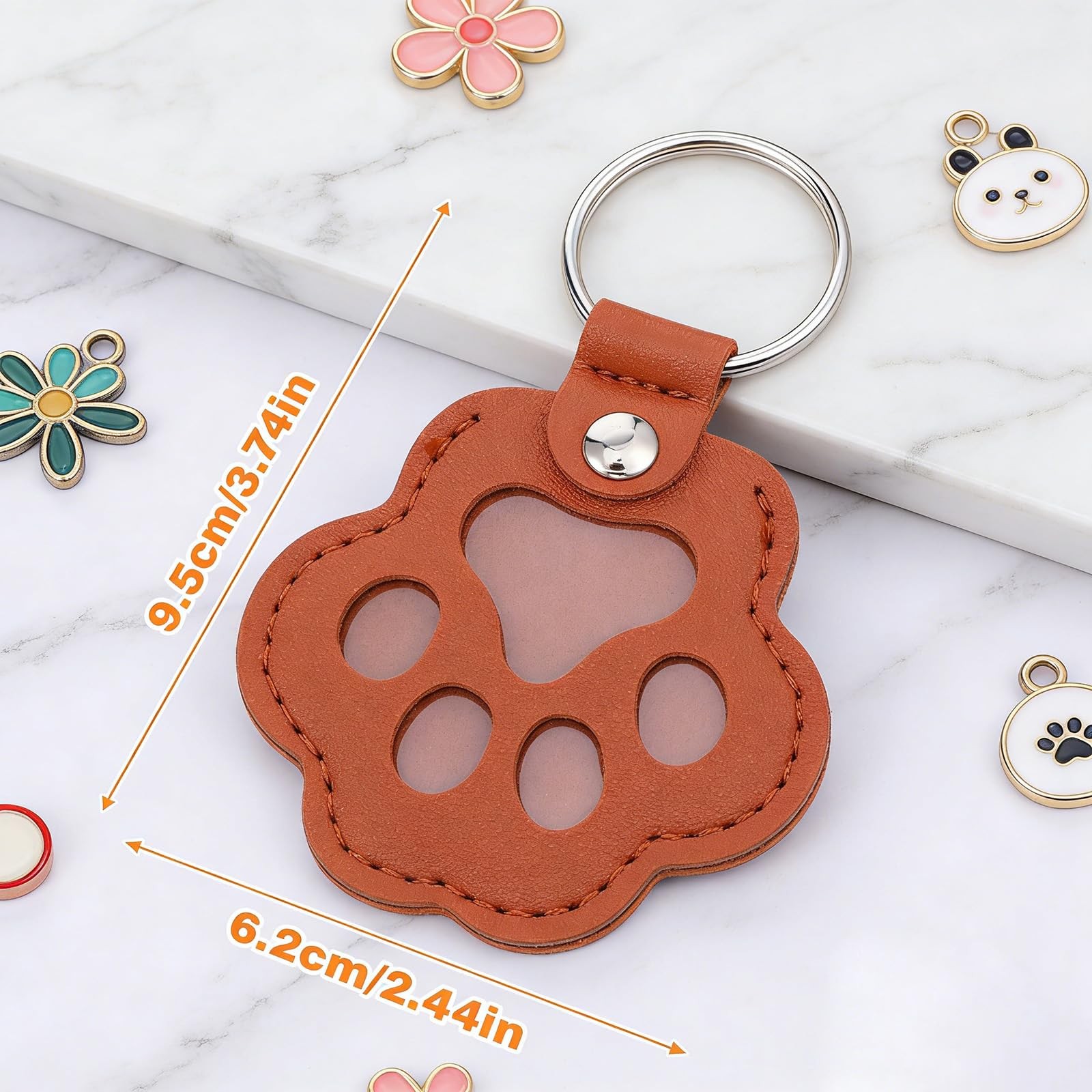 TIESOME 6Pcs Pet Hair Storage Keychain, Dog Cat Hair Collector Paw Shaped fur…
