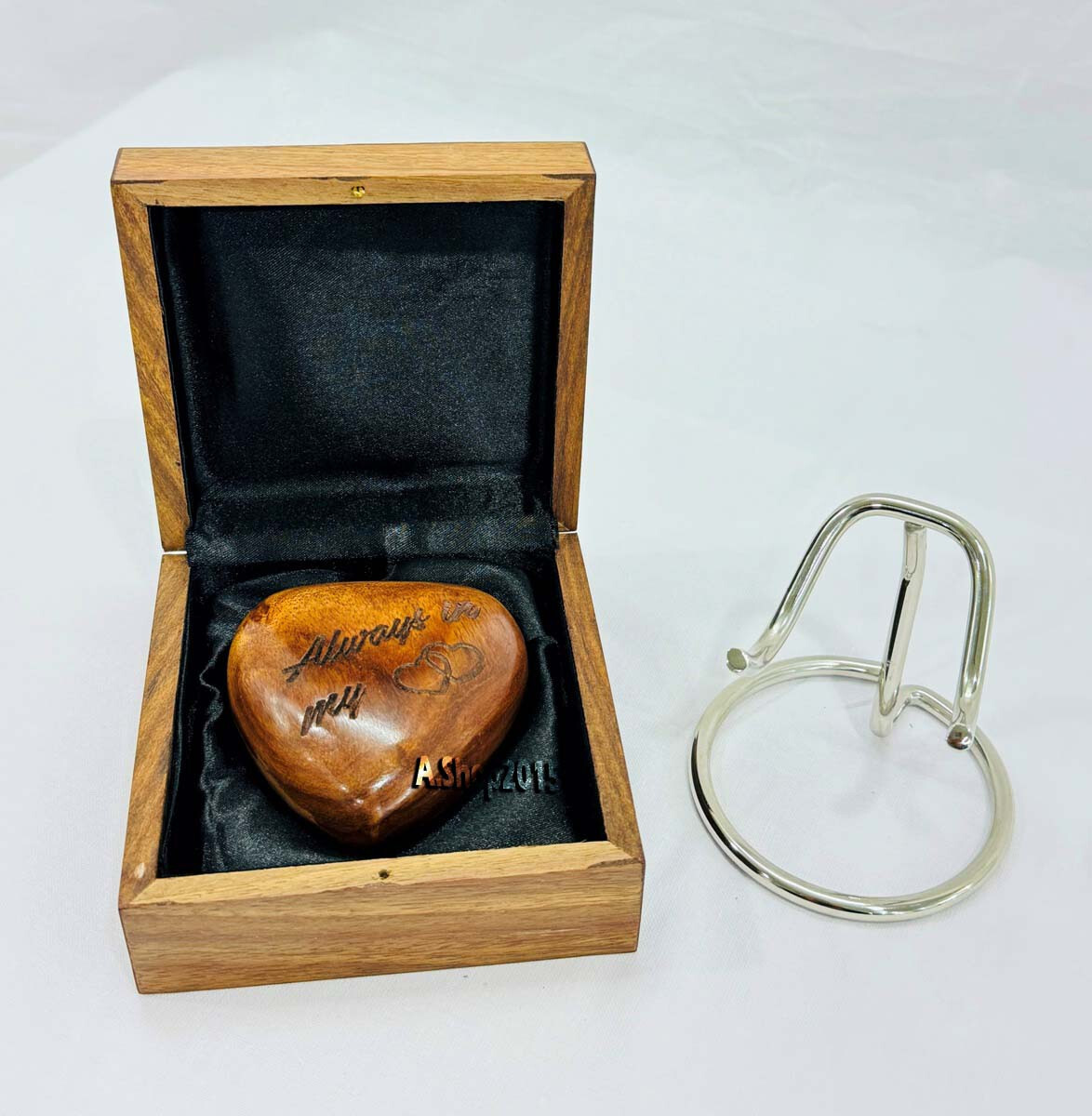 Wooden Heart Urn Keepsake Cremation Urn for Human pet Ashes Handcrafted Urn