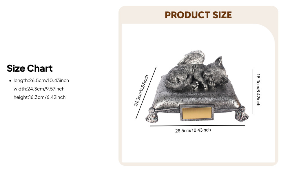 Sleeping Cat Pet Urn Pet Memorial Statue Memories Sculpture Supplies Figurine