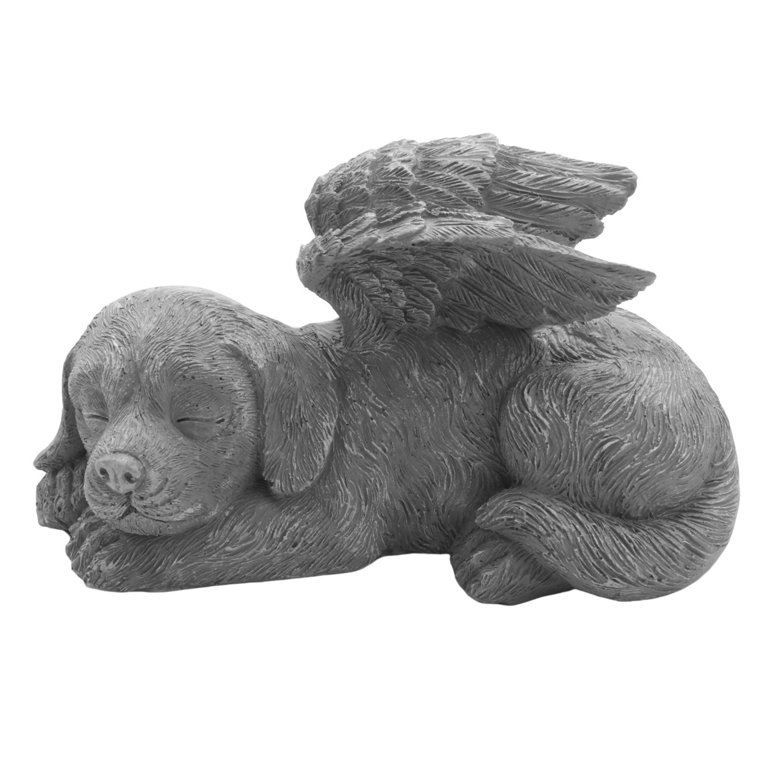 Dog Angel Pet Memorial Tombstone Marking Statue, Resin, Stone Finish O6J94937