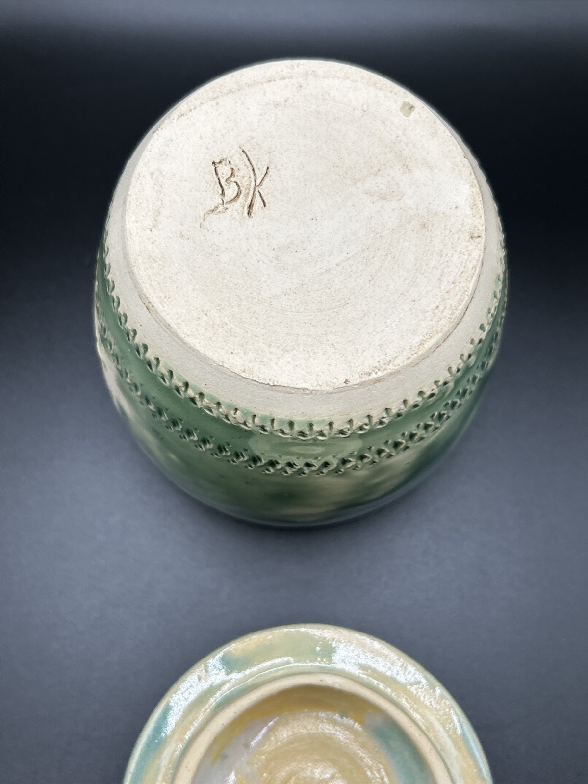 PET URN Hand Made Thrown Pottery For Ashes & Memorabilia 4” Wide 3 1/2” Tall