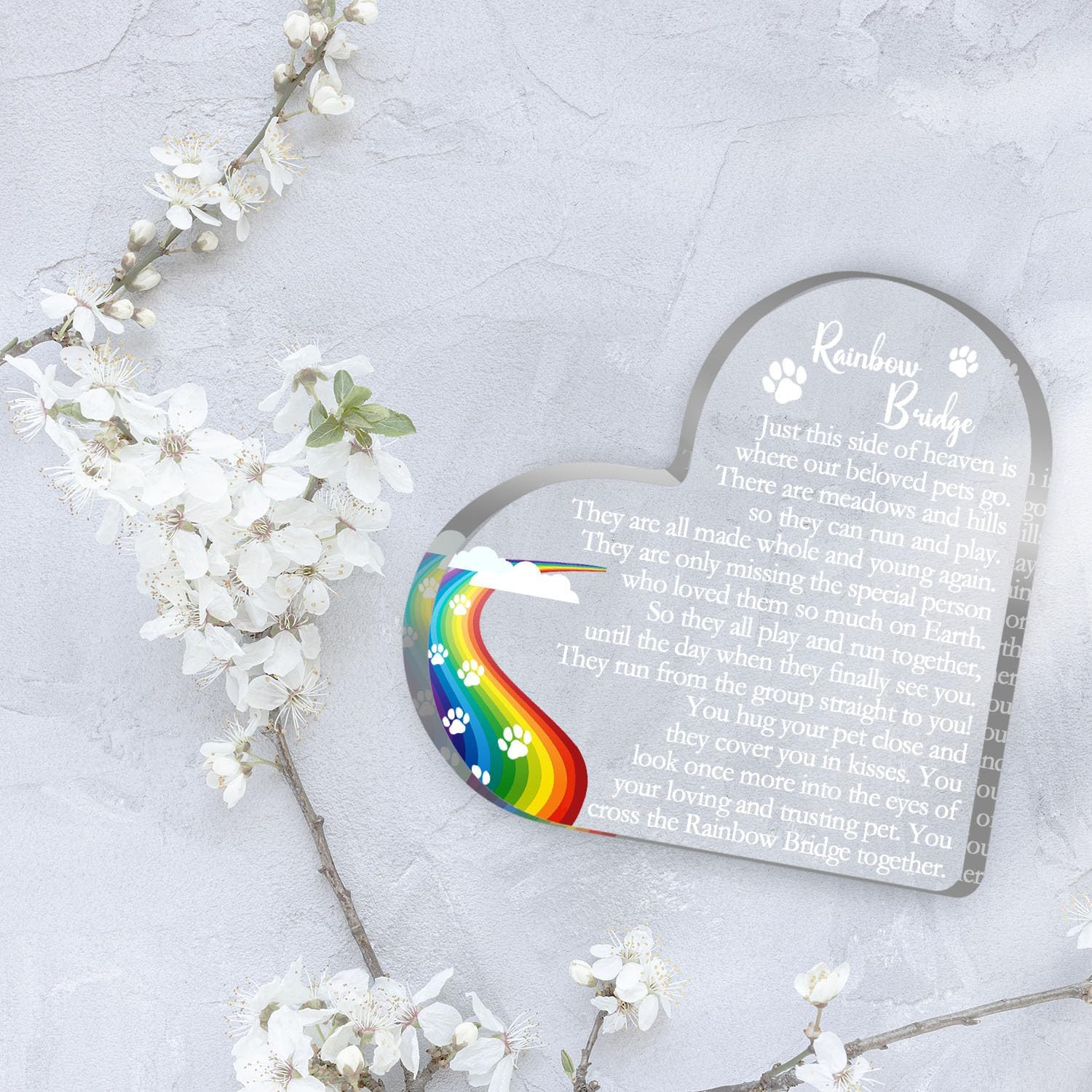 Rainbow Bridge Sign Decor, Pet Memorial Sympathy Gift for Loss of Dog Cat, Pet L