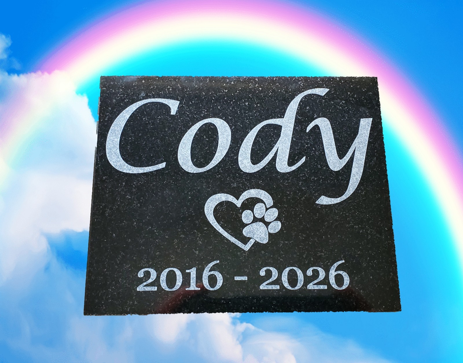 Pet Burial Grave Stone Maker: Granite Headstone Garden Memorial Plaque A2